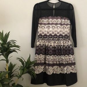 Eliza J Tea Party Dress with Sheer Sleeves - 2P